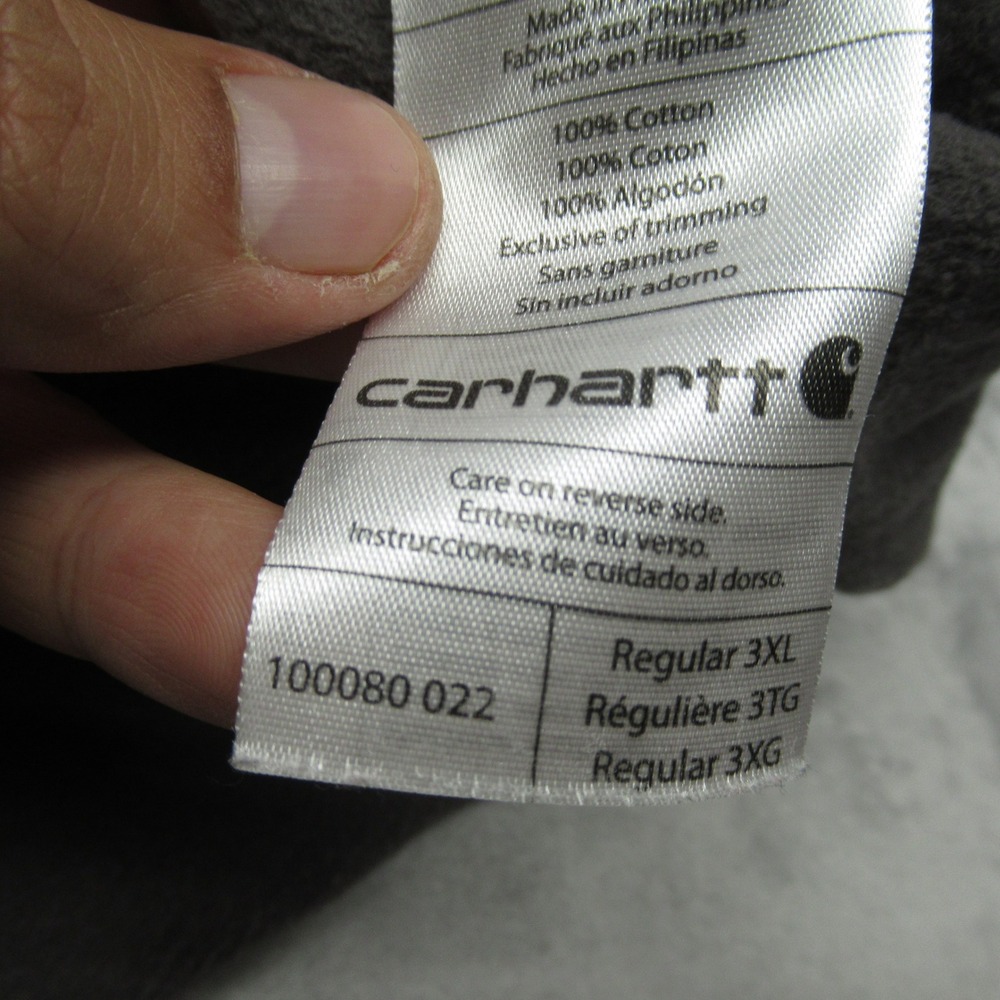 Carhartt Shirt Mens 3XL‎ Gray Pockets Chamois Tall Sleeve Heavyweight Button Up - Picture 5 of 11
